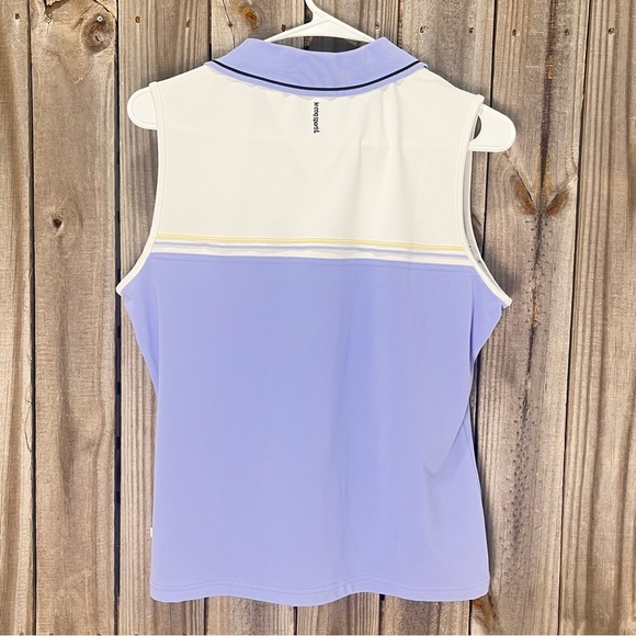 Le Coq Sportif tank top White and Blue Sleeveless Polo Tank Top size large - Picture 6 of 10